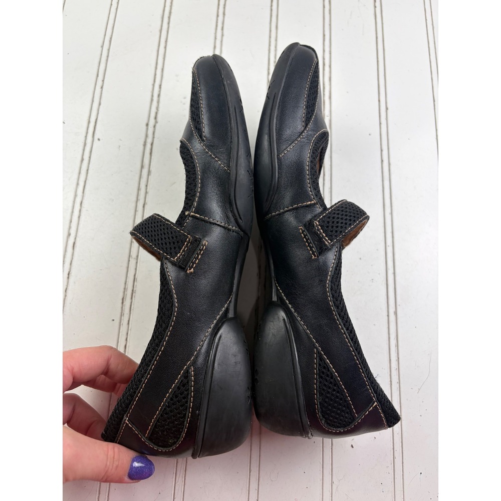 Naturalizer Black Leather Mesh Mary Jane Comfort Flats Women's Size 8M - Picture 7 of 10
